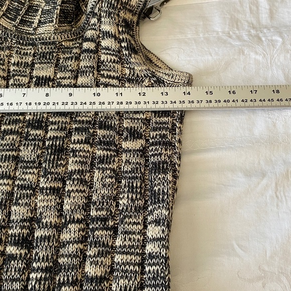 Derek Heart Black/Tan Sleeveless Cowl Neck Ribbed Sweater Pencil Dress Small - Picture 7 of 13